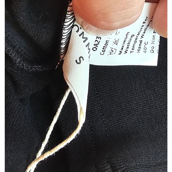 NWT Commense XS / S black long sleeve STRETCH crop top sexy minimalist bodycon - Picture 3 of 6